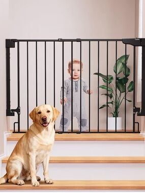 Black Adjustable Metal Safety Gate - Expandable 29.2 to 43 in